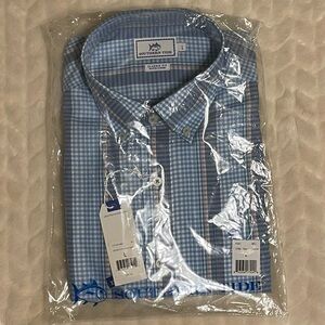 NWT- Southern Tide Blue Checkered Men's Shirt- Large